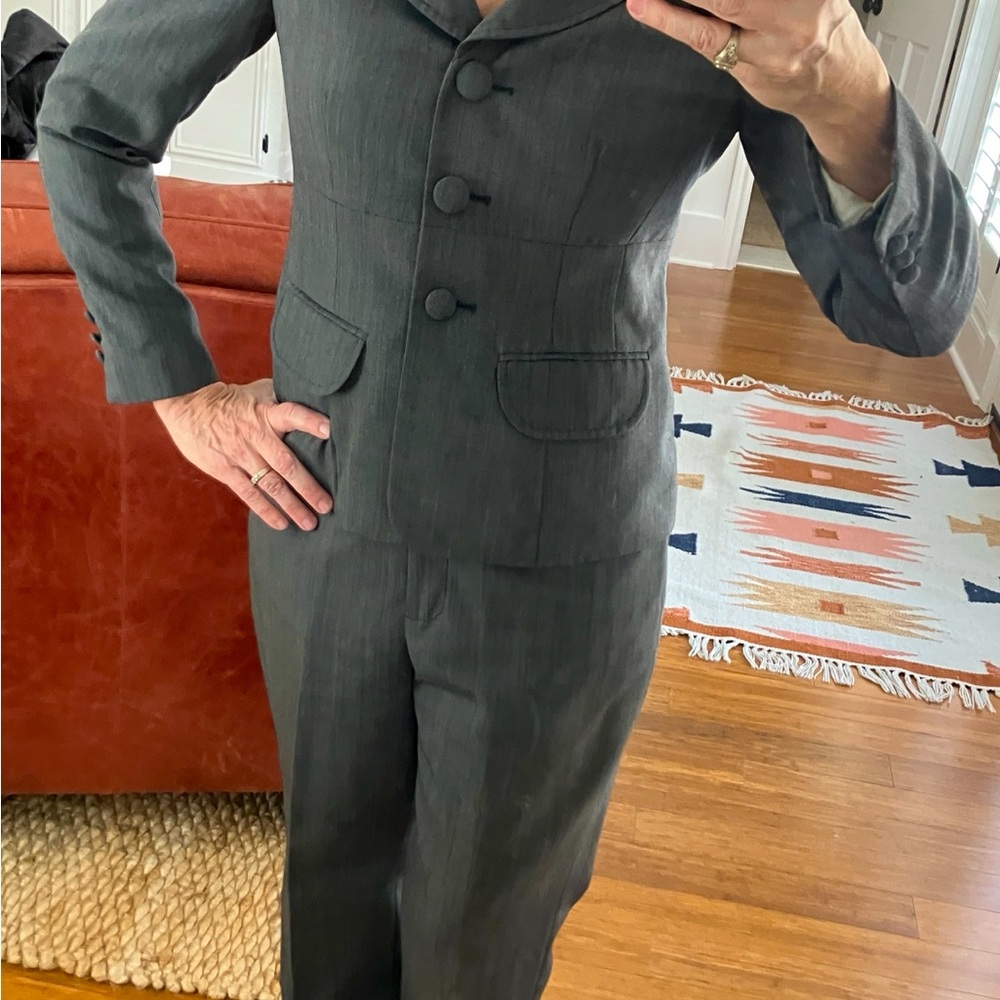 Anne Klein Charcoal Gray Pantsuit